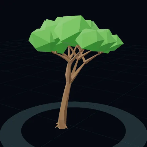 a tree, Low-poly style