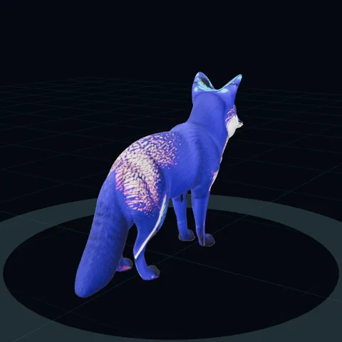 a blue fox, front