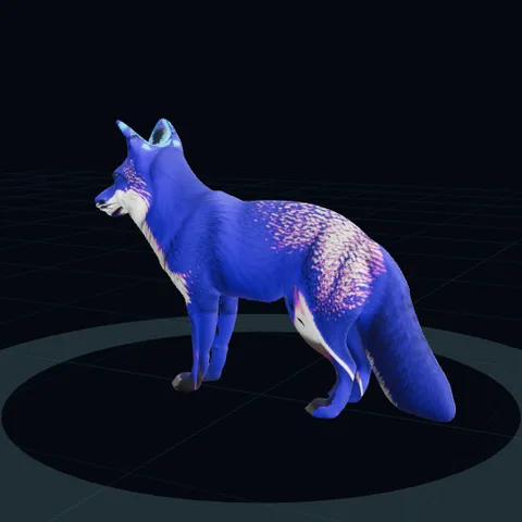 a blue fox, side